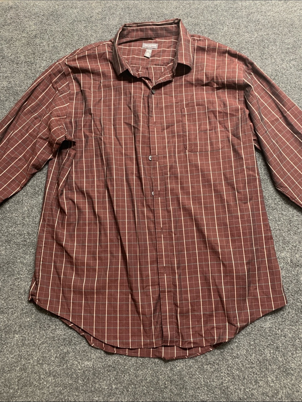 Van Heusen Men's Brick Plaid Button-Down Shirt